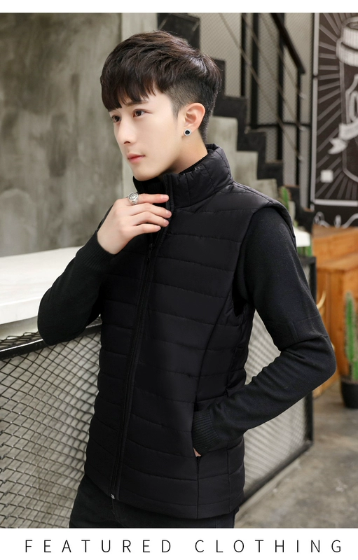 Áo vest nam mùa thu đông 2018 xuống áo vest cotton vest mùa đông áo khoác dày dày tay áo vest áo ghi lê nam