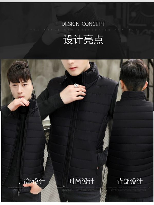 Áo vest nam mùa thu đông 2018 xuống áo vest cotton vest mùa đông áo khoác dày dày tay áo vest áo ghi lê nam