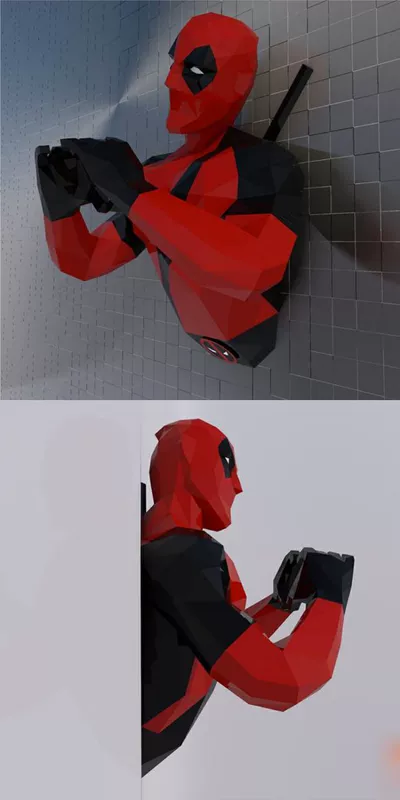 Deadpool Winston Love Edition Mô hình giấy 3D treo tường Tự làm mô hình giấy thủ công Đồ trang trí hình học Origami Ba chiều Thành phần - Mô hình giấy