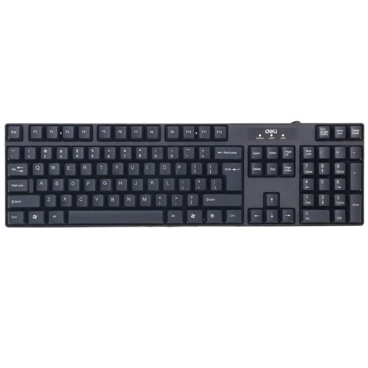  Deli 2168 wired keyboard waterproof high keycap USB interface desktop computer large home office