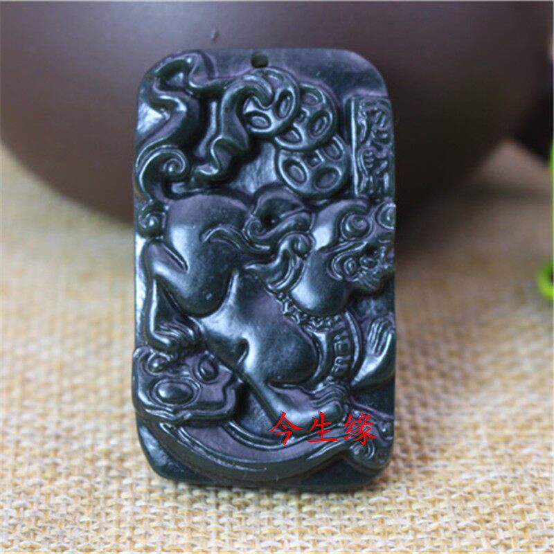 Xinjiang and Tian Yuqing Yuqing jade Pendant Leopard Pendant with Jade Card Pendant Brand Male and female Lovers Leopard