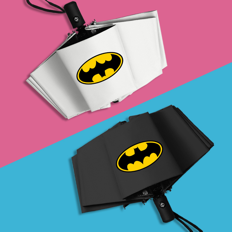 Batman Umbrella, Sunshade, Sun Protection Umbrella, Rain or Shine Umbrella, Fully Automatic Folding Umbrella, Student, Male and Female, Anime, Two-Dimensional Merchandise