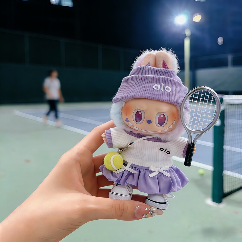 Labubu Doll Clothes Alo Tennis Sports Suit Front High-Energy First, Second, and Third Generation Labubu Lucky and Love Replacement Outfit Labubu Doll Clothes Alo Tennis Sports Suit Front High-Energy First, Second, and Third Generation Labubu Lucky and Love Replacement Outfit