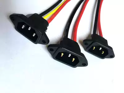 Electric vehicle charging port Copper two-wire plus copper wire earpin word charging port connection port socket pure copper cable