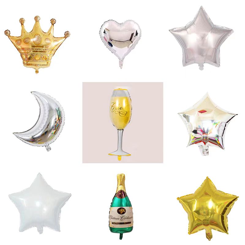 Adult birthday arrangement balloon wine bottle wine glass theme party party scene creative decoration supplies aluminum film balloon