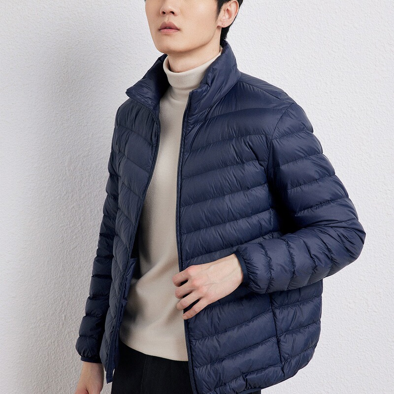 90% White Duck down Autumn and Winter down Jacket for Men, Short, Lightweight, Stand Collar, Casual, Warm Coat, Large Size, Compression Bag