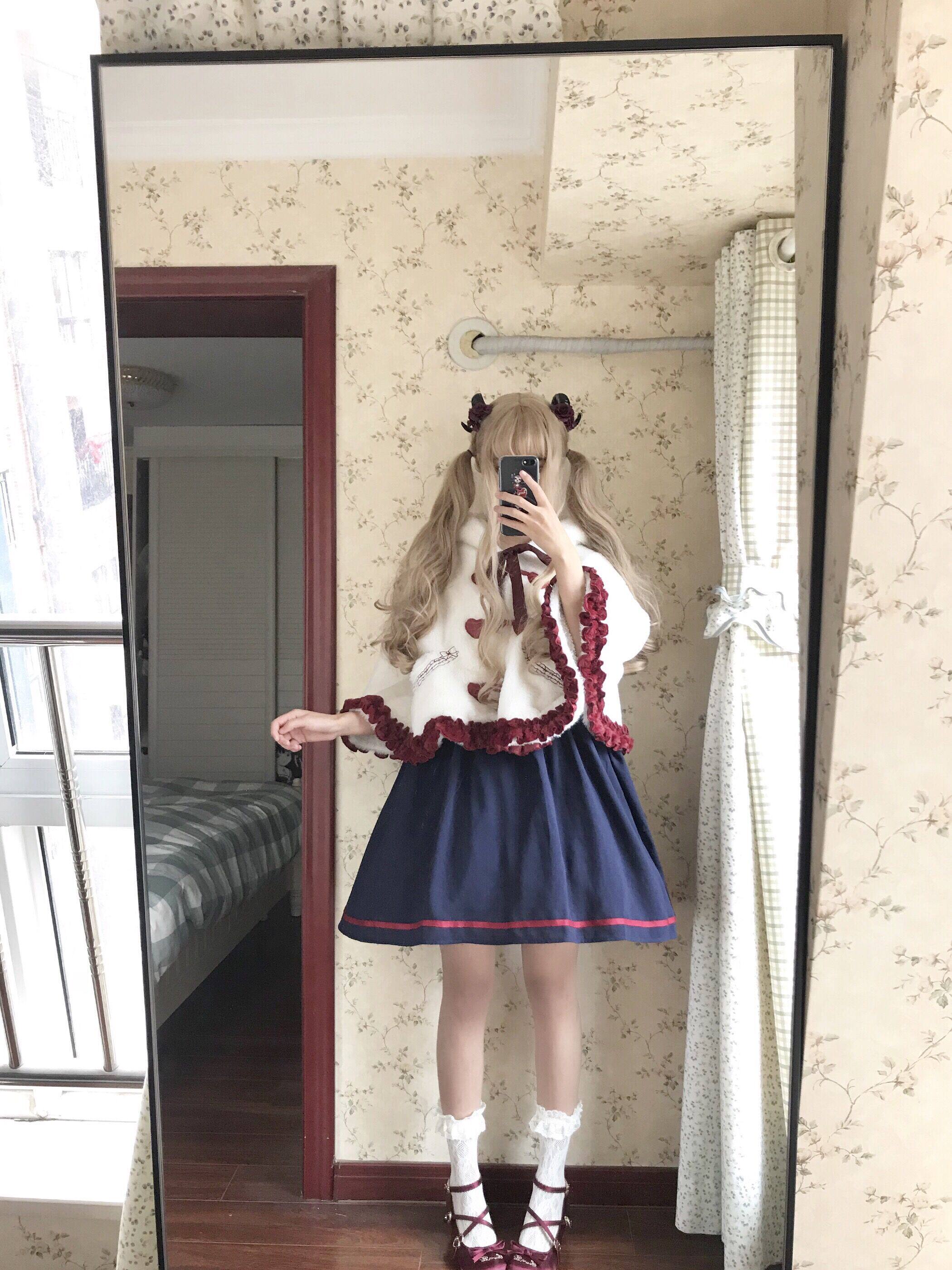 Другие 【b品现货】钦花社原创维多利亚喵lolita op可爱毛茸斗篷外套秋冬
