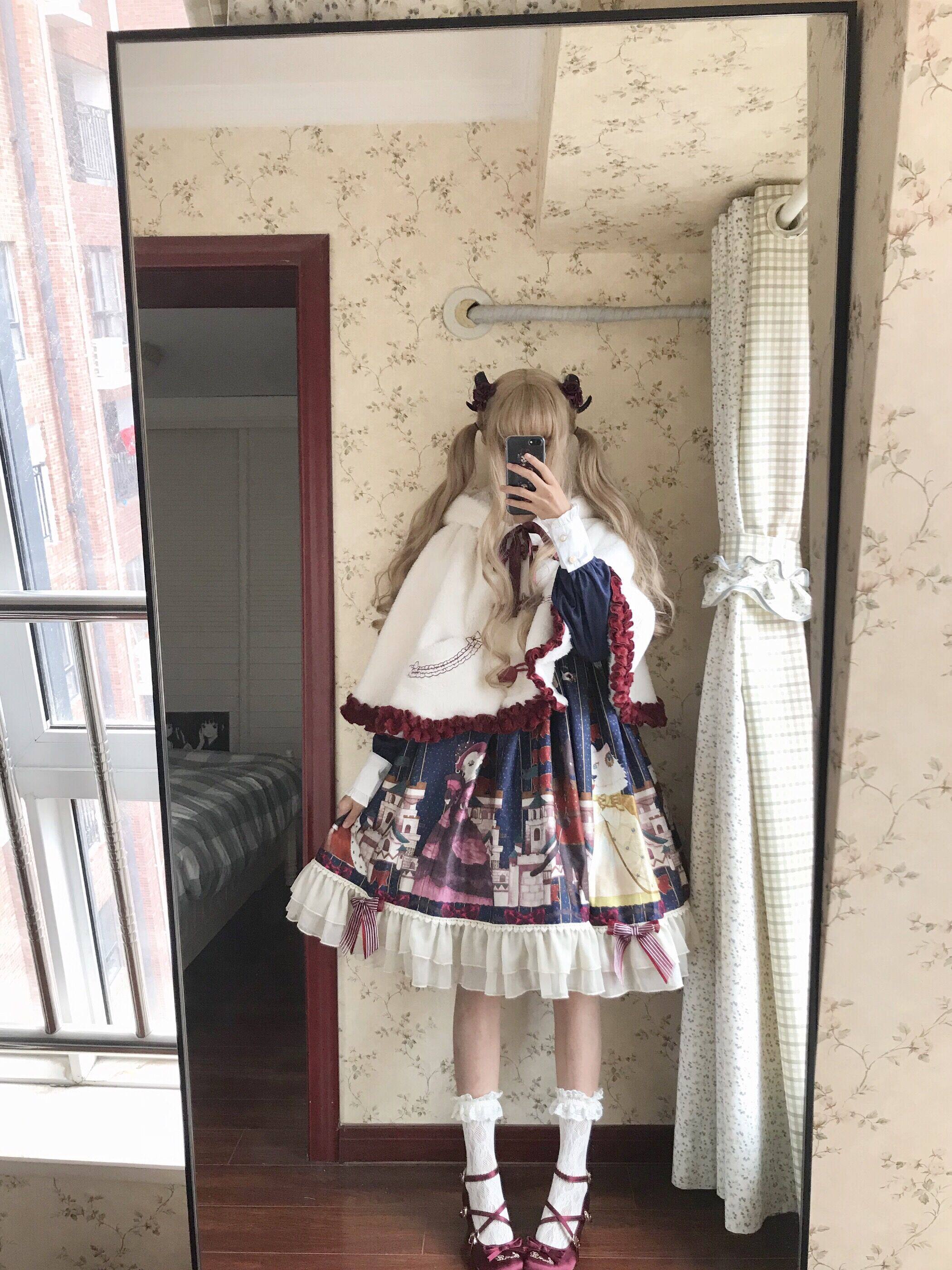 Другие 【b品现货】钦花社原创维多利亚喵lolita op可爱毛茸斗篷外套秋冬