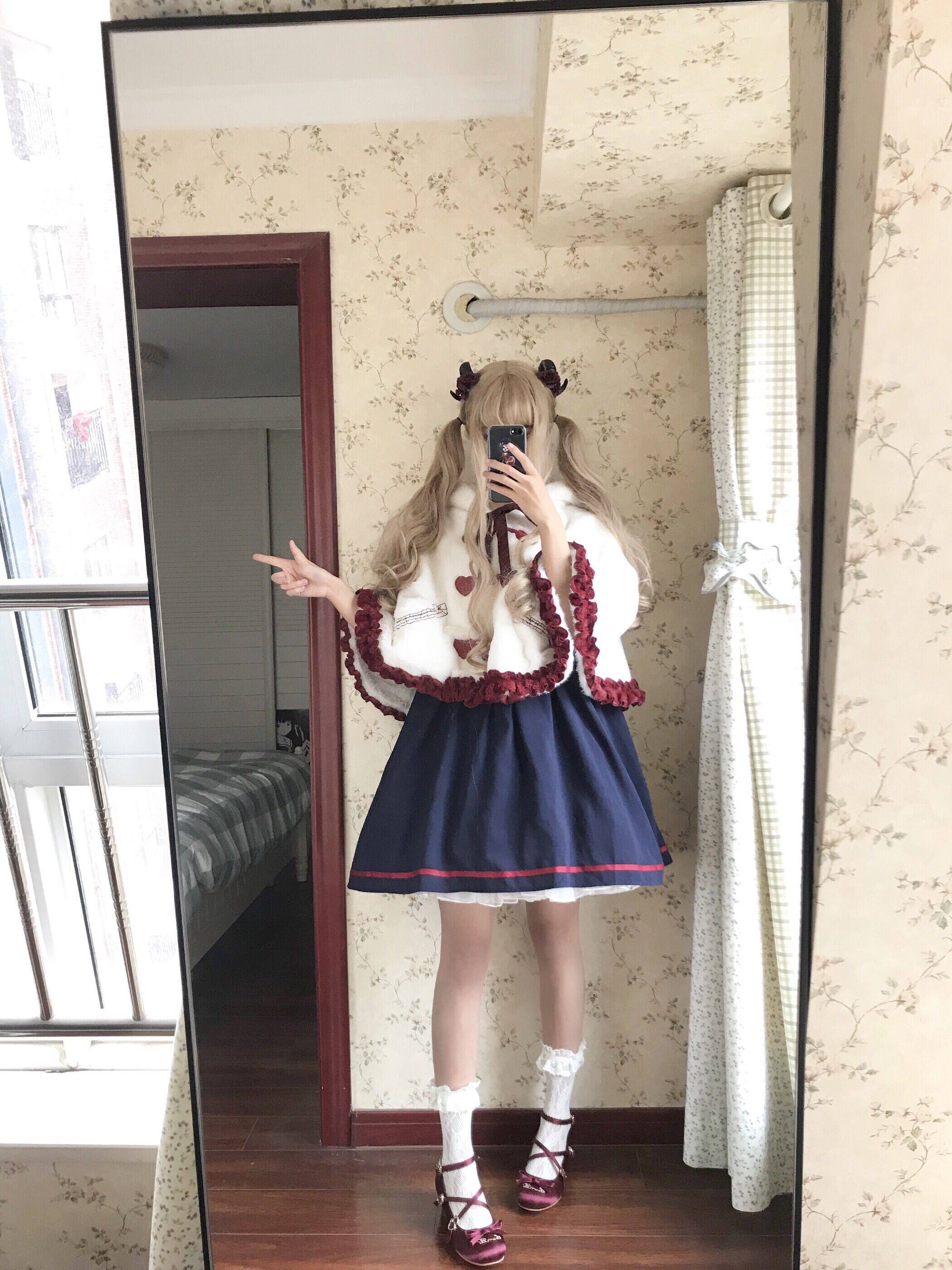 Другие 【b品现货】钦花社原创维多利亚喵lolita op可爱毛茸斗篷外套秋冬