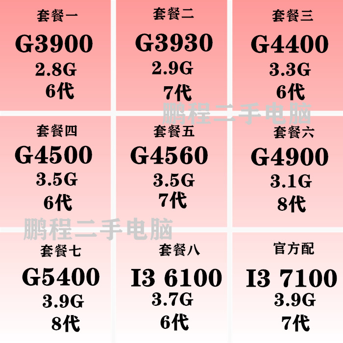G3900 3930 4400 4500 4560 4900 5400 I3 6100 7100 CPU one year warranty