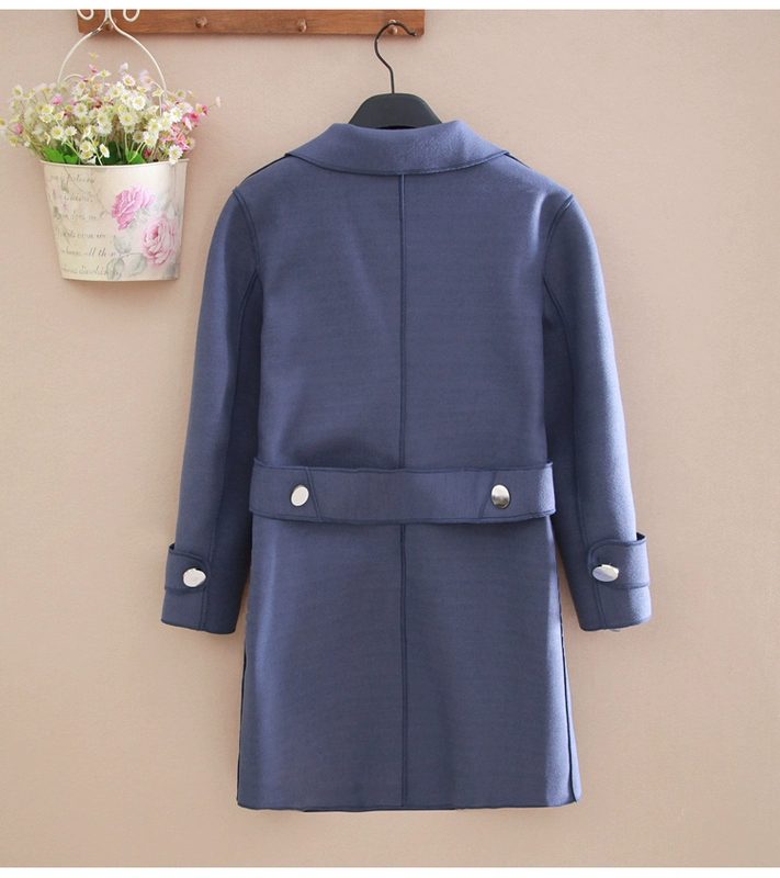 Áo khoác len lông cừu hai mặt dài giữa áo khoác mỏng Hepburn được ưa chuộng trong mùa thu đông của phụ nữ mảnh mai Hàn Quốc - Trung bình và dài Coat