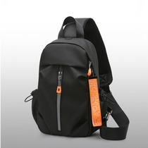 Mens chest bag trendy new pure color Oxford cloth waterproof handsome outdoor leisure portable multi-pocket single shoulder diagonal satchel