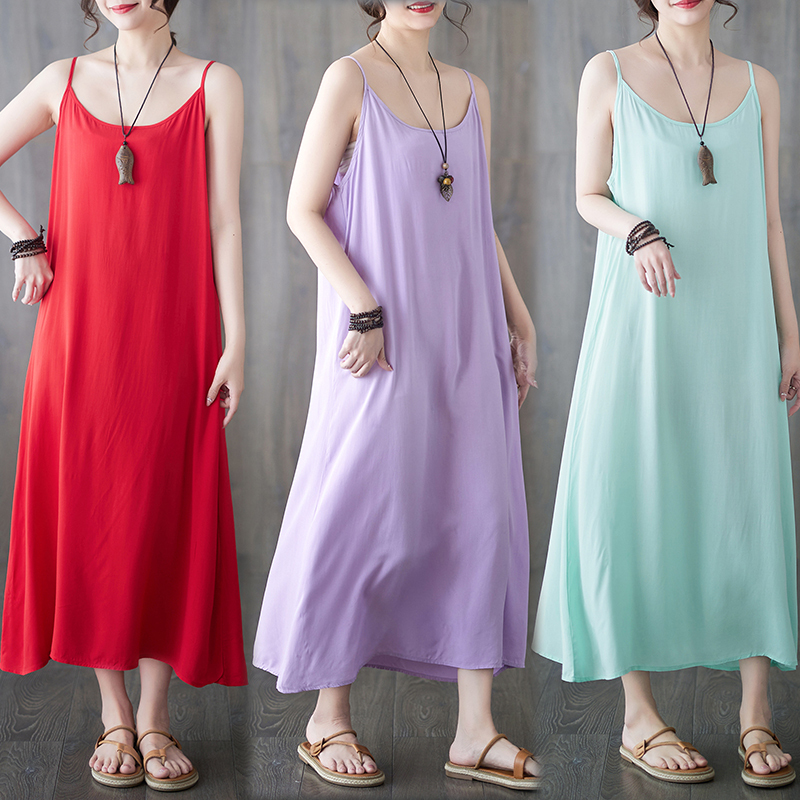 Clearance Sale of Big-Name Brands: Summer Artistic Camisole Long Dress, Petticoat, Inner Wear, Small Camisole Dress