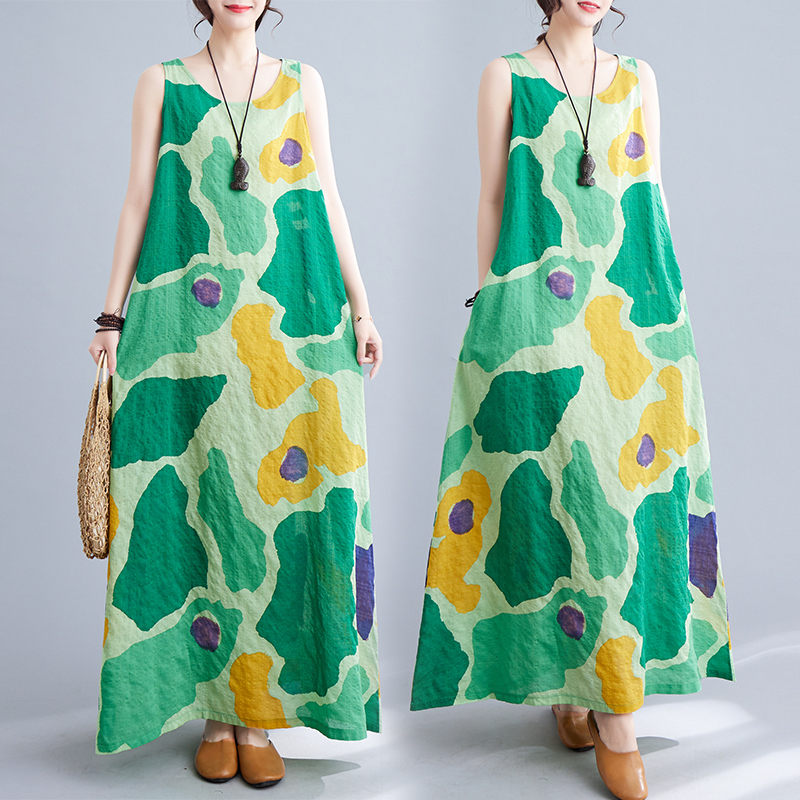Brand Discount Store Clearance Sale 2026 Artistic Print Sleeveless Dress Tank Top Long Dress Brand Discount Store Clearance Sale 2026 Artistic Print Sleeveless Dress Tank Top Long Dress