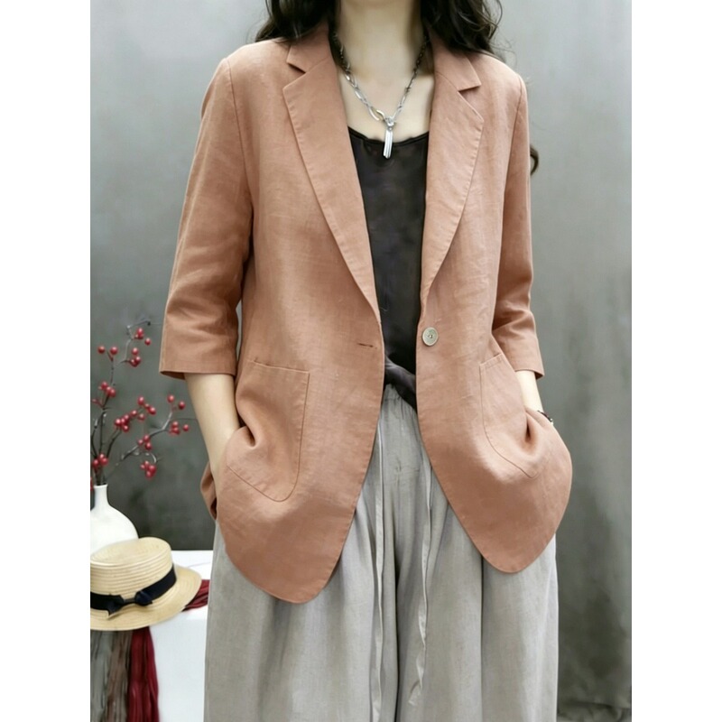 Plus Size Women's Clothing, Extra Large, 2026 Summer New Style, Retro Loose Single-Button Blazer Jacket Plus Size Women's Clothing, Extra Large, 2026 Summer New Style, Retro Loose Single-Button Blazer Jacket