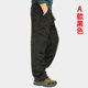 Down pants for men, loose, windproof, high-waisted, plus velvet, removable, cold-proof and warm cotton pants, outdoor thickened duck trousers