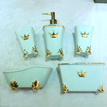 European five-piece bathroom ceramic creative wedding bathroom kit Tooth Cup mouthwash Cup wash set luxury