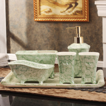 Marble pattern bathroom five-piece bathroom hotel European wash set bathroom kit toothbrush holder combination
