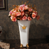 Countertop vases Simple European living room home creative flower arrangement decorations can be installed with hydroponic ceramic vases