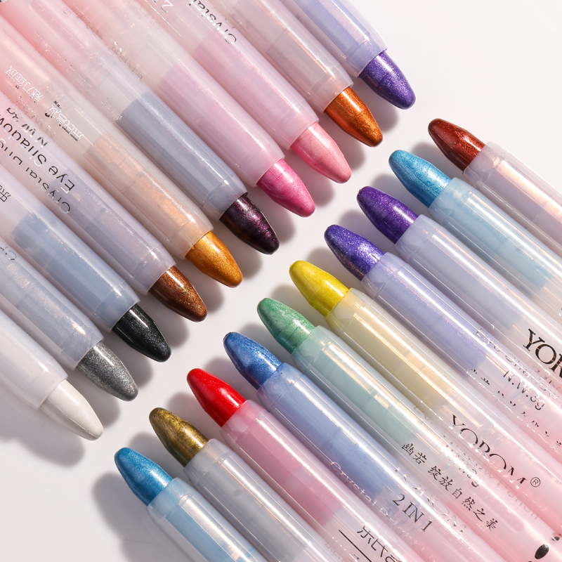 Pearlescent Eye Shadow Pen Waterproof Perspiration Without Fainting High Light Stick Eye Shadow Stick Earth color Silkworm Pens Korea Nude Makeup Color Makeup