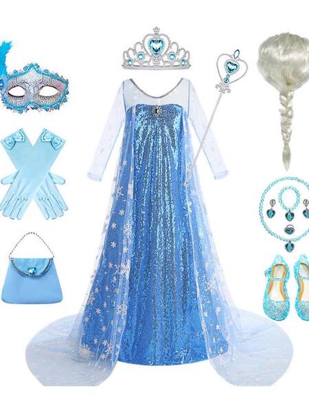 Elsa's Princess Dress Girl Summer Halloween Elsa Dress Frozen Clothes Elsa Elsa Dress — 5