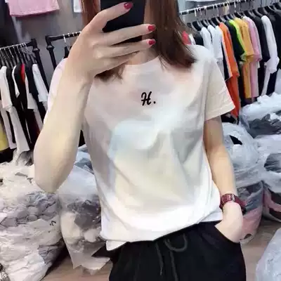 Summer printed slim-fit thin T-shirt women's short-sleeved net red wild half-sleeved shirt ins super fire cec top clothing trend