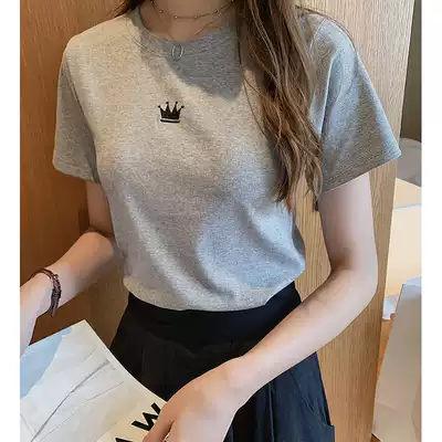 Rose red short-sleeved t-shirt women's summer clothes 2020 new slim-fitting thin top wild ins super fire cec small shirt tide