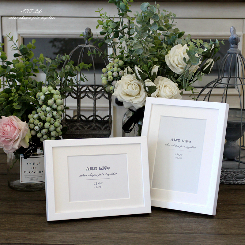 Export Nordic Solid Wood Photo Frame, Simple White Photo Frame, Lip Print Photo Frame, Glass Horizontal Hanging 5678/10/ 12inch A4