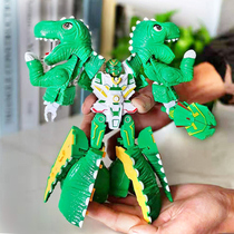 Dinosaur deformation robot toy machine A burst dragon chariot flamethrower Wang Longboy Manual deformation Puzzle Toy