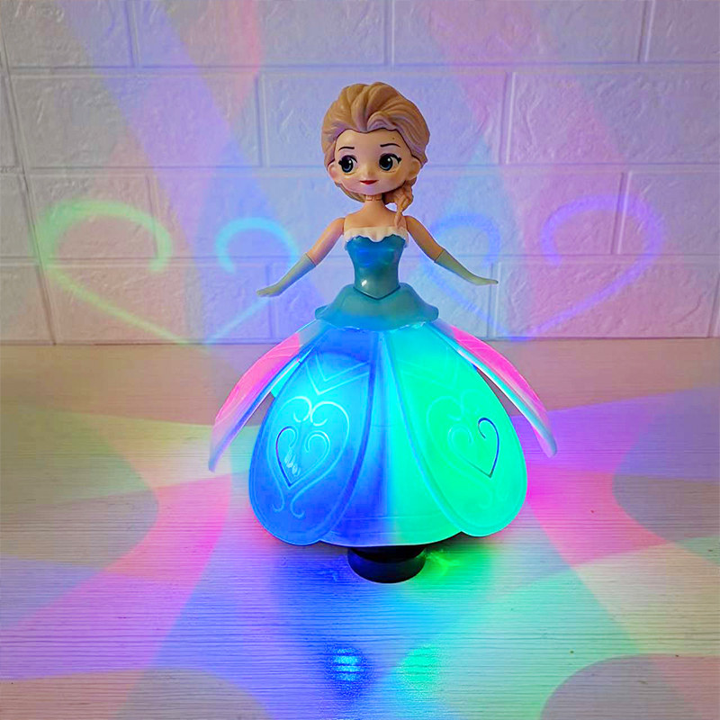 New Electric Aisha Dancing Princess Toy Girl Lighting Music Spinning Beauty Doll Snow White Sophie