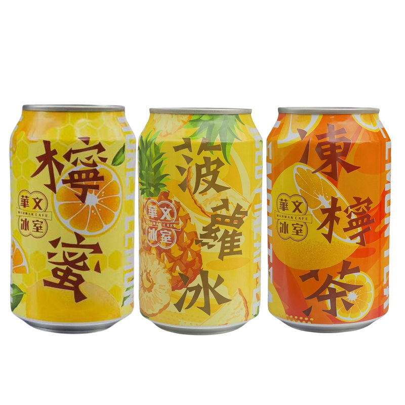 Hong Kong Imported Huawen Ice Room Frozen Lemon Tea 315Mlx6 Canned Lemon Honey Tea Pineapple Ice Drink Hong Kong Version
