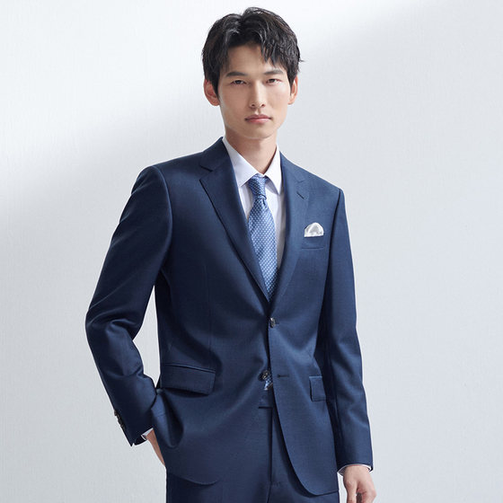 Announcement Bird's new business two-button formal suit suit Korean version slim wool men's professional wedding suit
