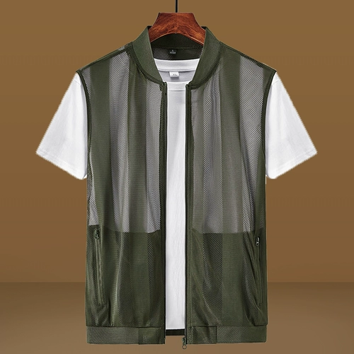 Летний тонкий шелковый жилет подходит для мужчин и женщин, дышащая ветровка