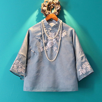 Xiaoshan Cheongsam 2021 New Spring and Autumn Young Embroidery Tang Coat Chinese Style Vintage Chinese Top Women