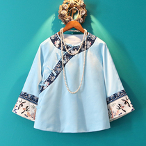 Little Good Home 2021 Autumn New National Style Chinese Embroidery Cheongsam Top Womens Bend Tang Dress Small Jacket