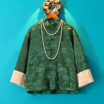 Xiaoshan original 2021 autumn improved breasted loose large size cheongsam top female Chinese Tang jacket