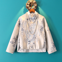 Genuine small good home 2021 autumn retro National style improved jacquard cheongsam style coat