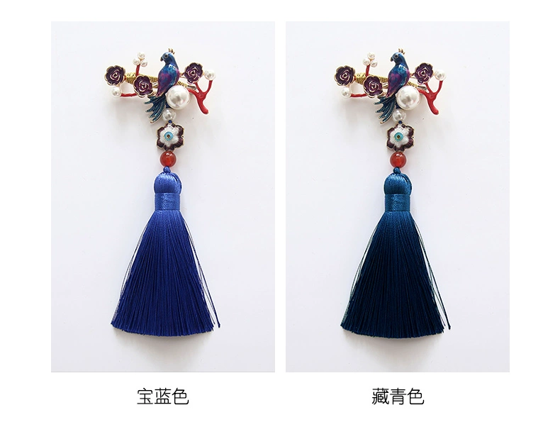 [Hạnh phúc] Xiaoshan của nhà với sườn xám handmade cổ điển cloisonne tassel trâm nổi mặt dây chuyền