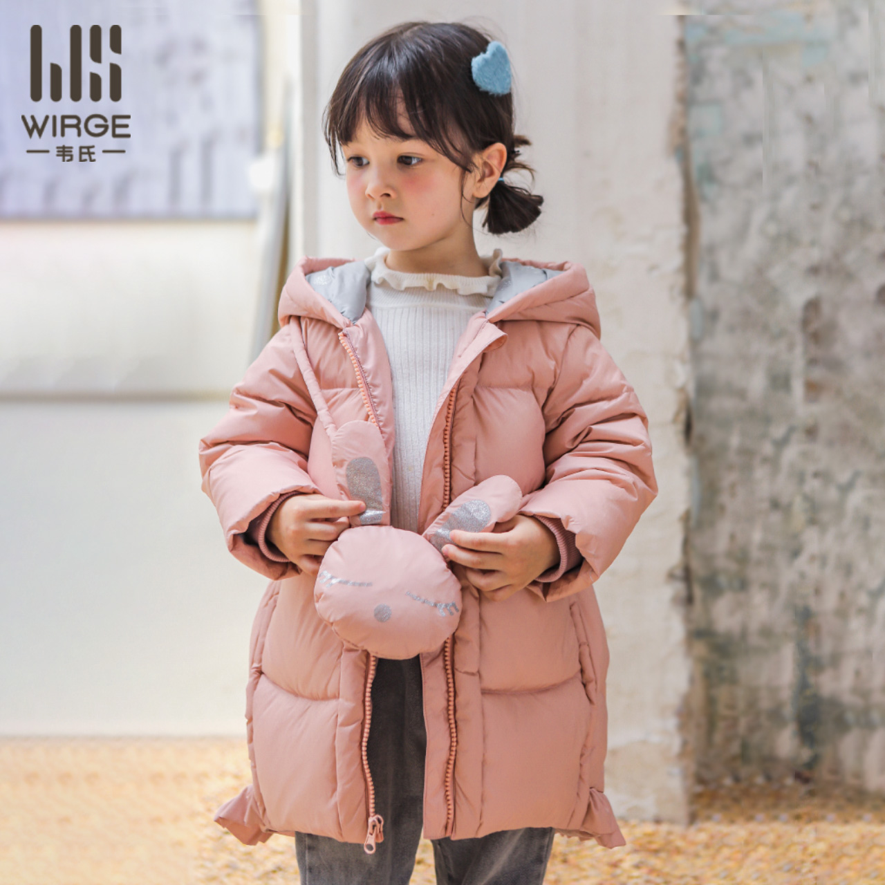 Webster medium - long edition children's down jacket 2021 new girl in winter - cute thick duck - duck coat