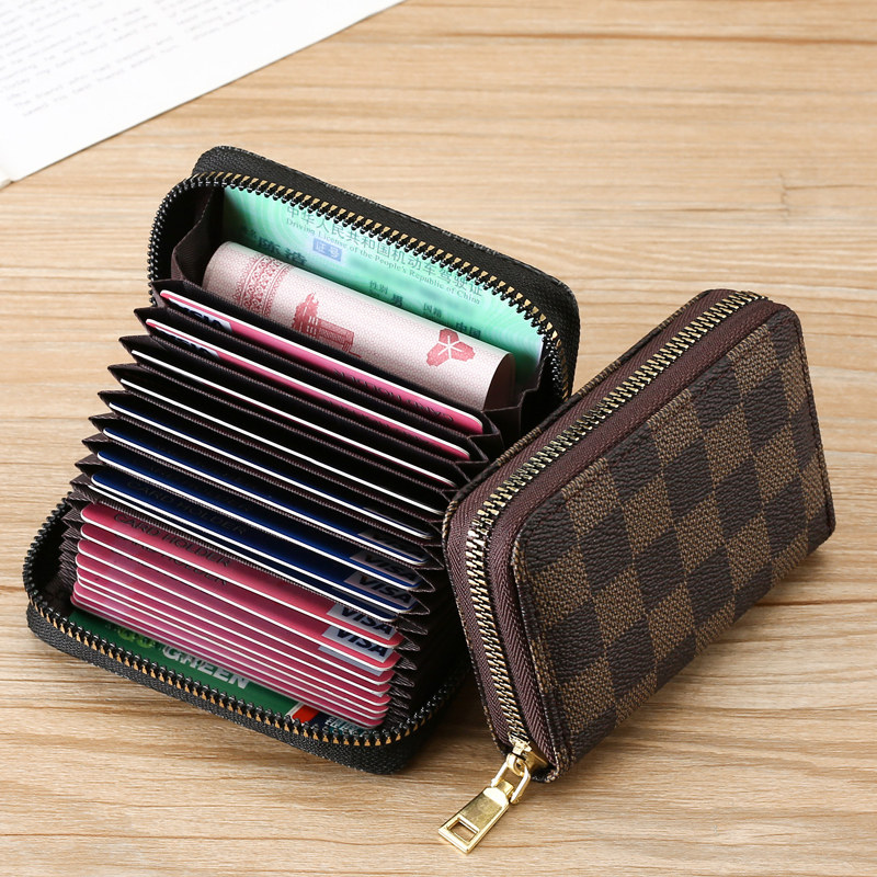Anti-Cancellation Magnetic Card Bag Woman Large Capacity Multi-Blocking Credit Card Document Bit Driving License Card Holder Bank Card Bank Card Bank Card-Taobao