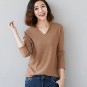 2018 Siqin cotton và vải lanh kích thước lớn văn học của phụ nữ áo len giản dị lỏng áo len của phụ nữ áo len dài tay