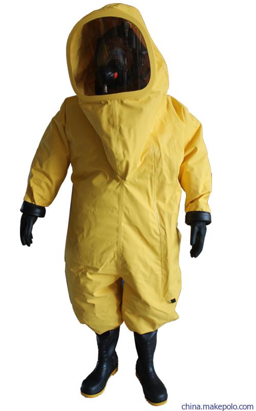 Fire chemical RFH heavy-duty fully enclosed chemical protective clothing suction device built-in yellow thickened Anti-liquid ammonia