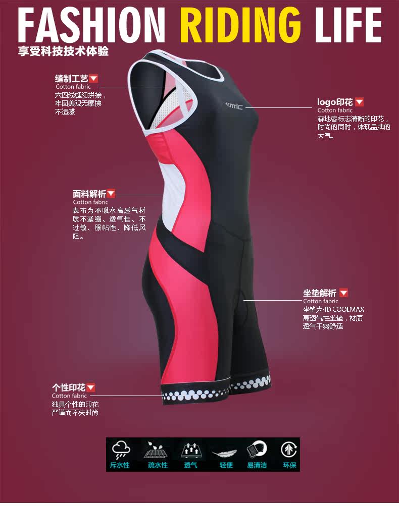 Tenue de cyclisme femme SANTIC - Ref 2230030 Image 13