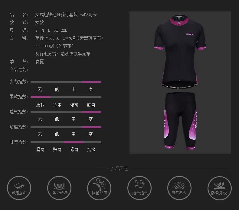 Tenue de cyclisme femme SANTIC - Ref 2231837 Image 28