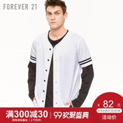 Của nam giới bông sọc ngắn tay áo bóng chày Jersey Jersey Forever21