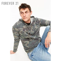 Forever21 mùa xuân và mùa hè 2018 người đàn ông mới của trùm đầu ngụy trang dài tay T-Shirt áo thun nam tay dài