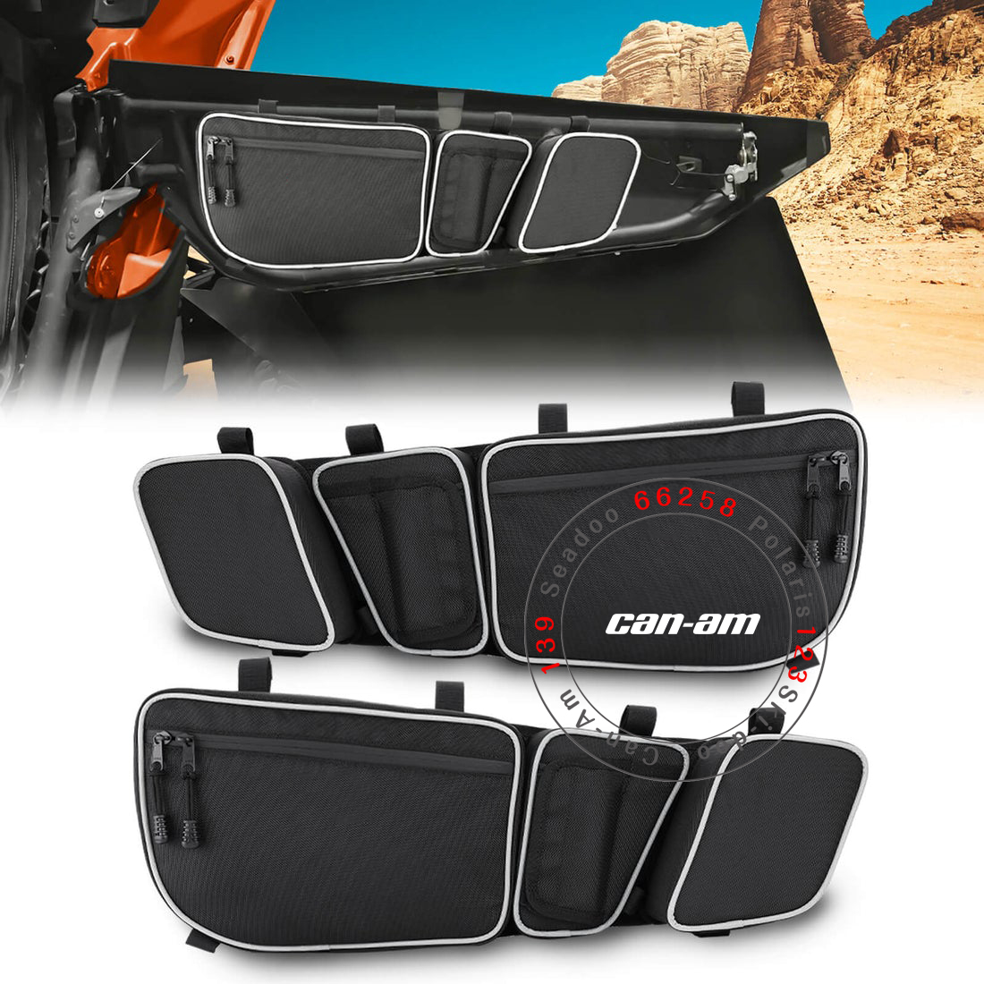 Bombardier X3 door bag front door side storage bag knee pad waterproof nylon fabric suitable for Can-Am factory direct sales