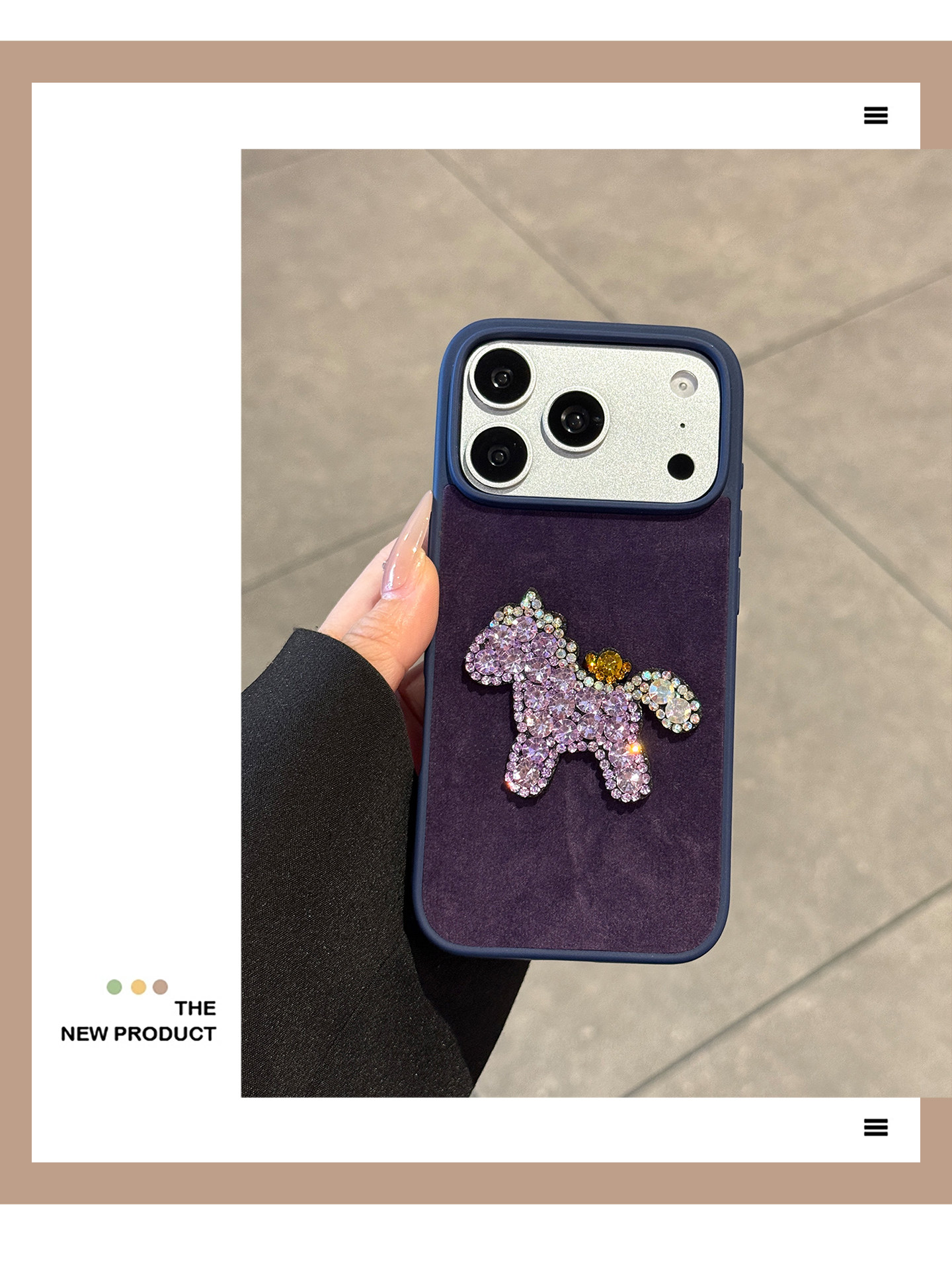 Purple Plush Diamond-encrusted Phone Case For Iphone 17 Max_voghion.com