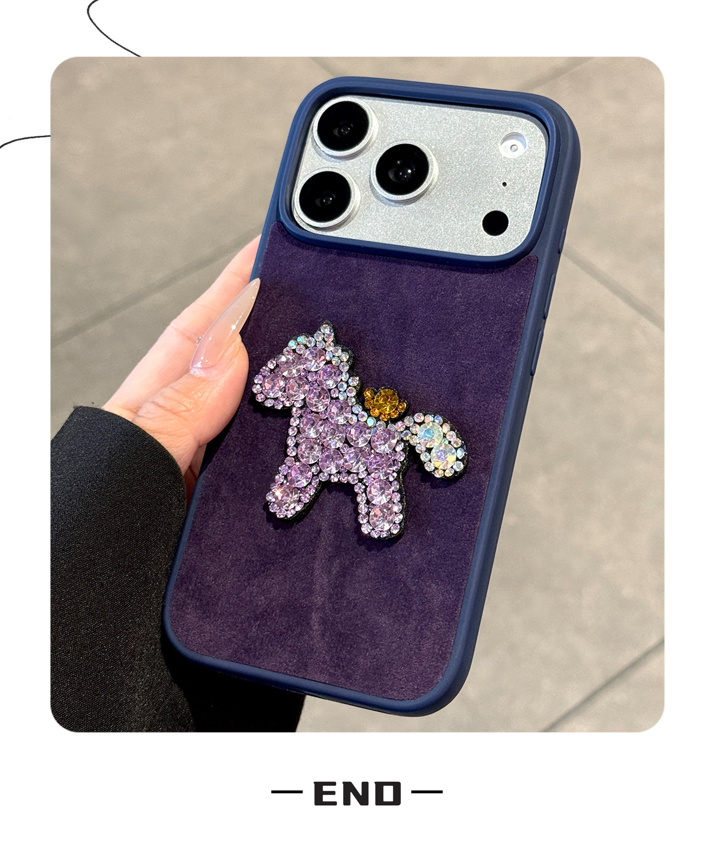 Purple Plush Diamond-encrusted Phone Case For Iphone 17 Max_voghion.com