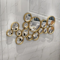 Phòng khách châu Âu sáng tạo gương hành lang trang trí gương treo tường gương tường lối vào gương phòng ngủ nghệ thuật gương tròn - Gương gương soi đứng